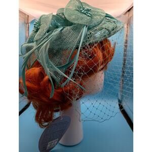 C.C. Exclusive Blue Head Band Hat with Tulle